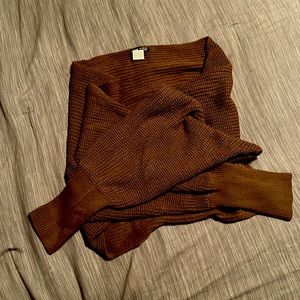 SHEIN wrap sweater, never been worn. Size Small. Rich Caramel brown.